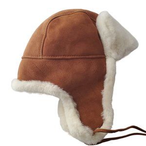 Natural Shearling Aviator Hat